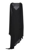 Elie Saab Cape Sleeve Asymmetric Midi Dress