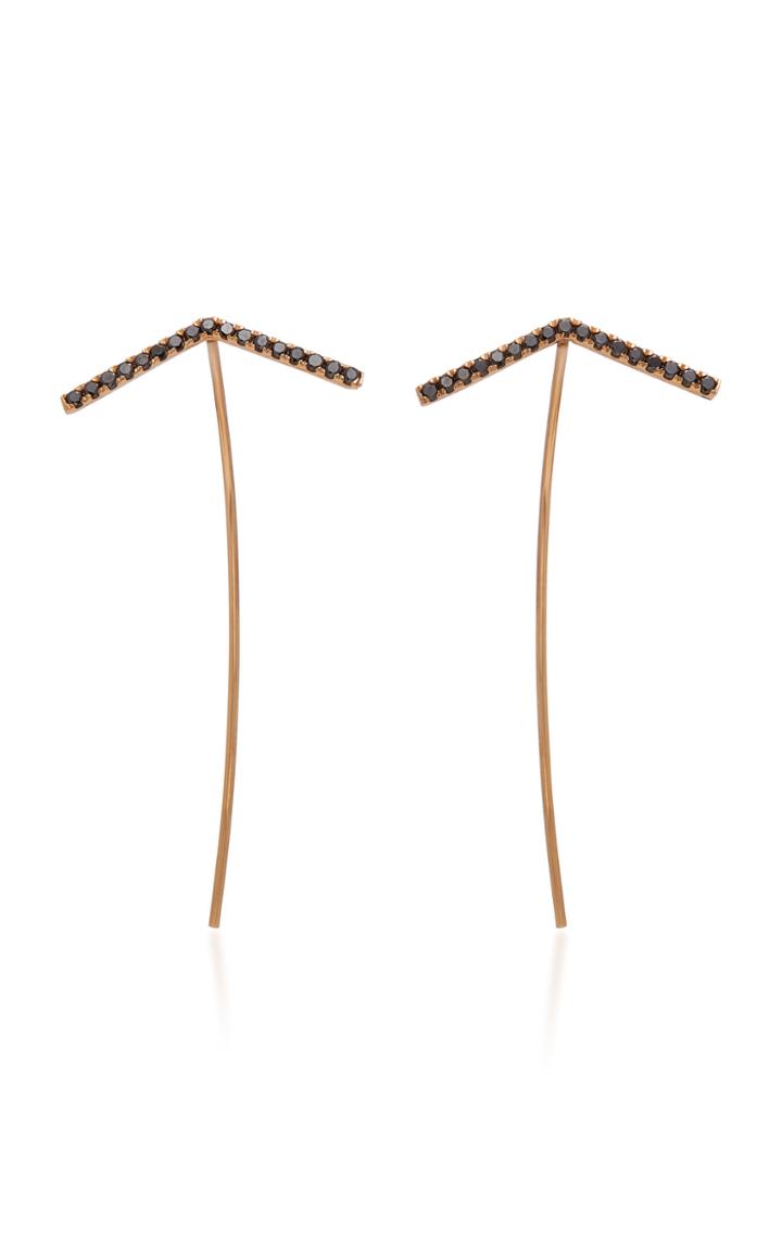 Perez Bitan 18k Rose Gold Black Diamond Earring