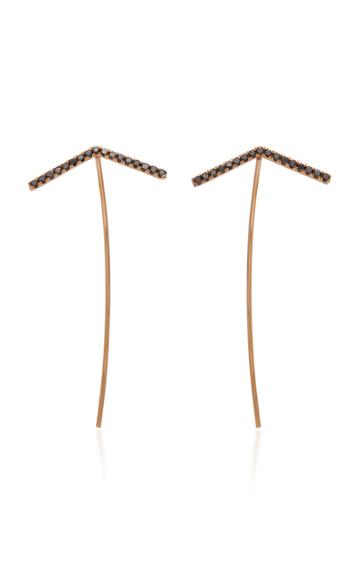 Perez Bitan 18k Rose Gold Black Diamond Earring