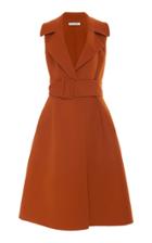 Oscar De La Renta Belted Wool And Cashmere Midi Wrap Dress