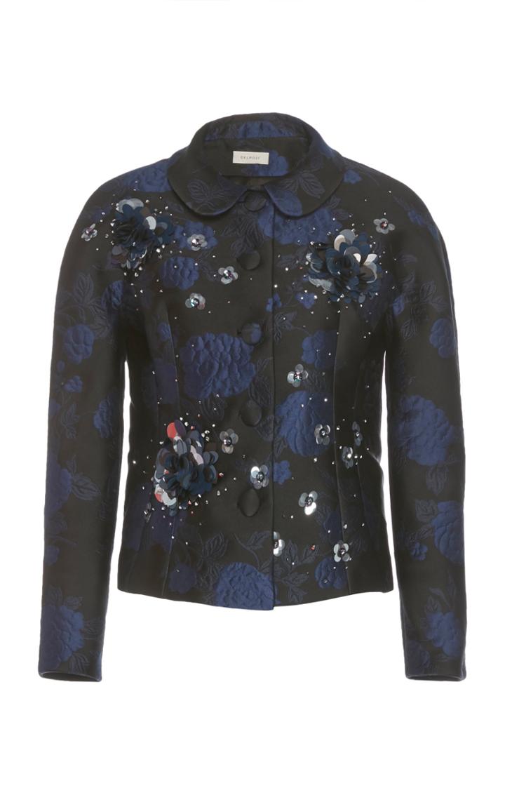 Delpozo Embellished Floral Jacquard Jacket
