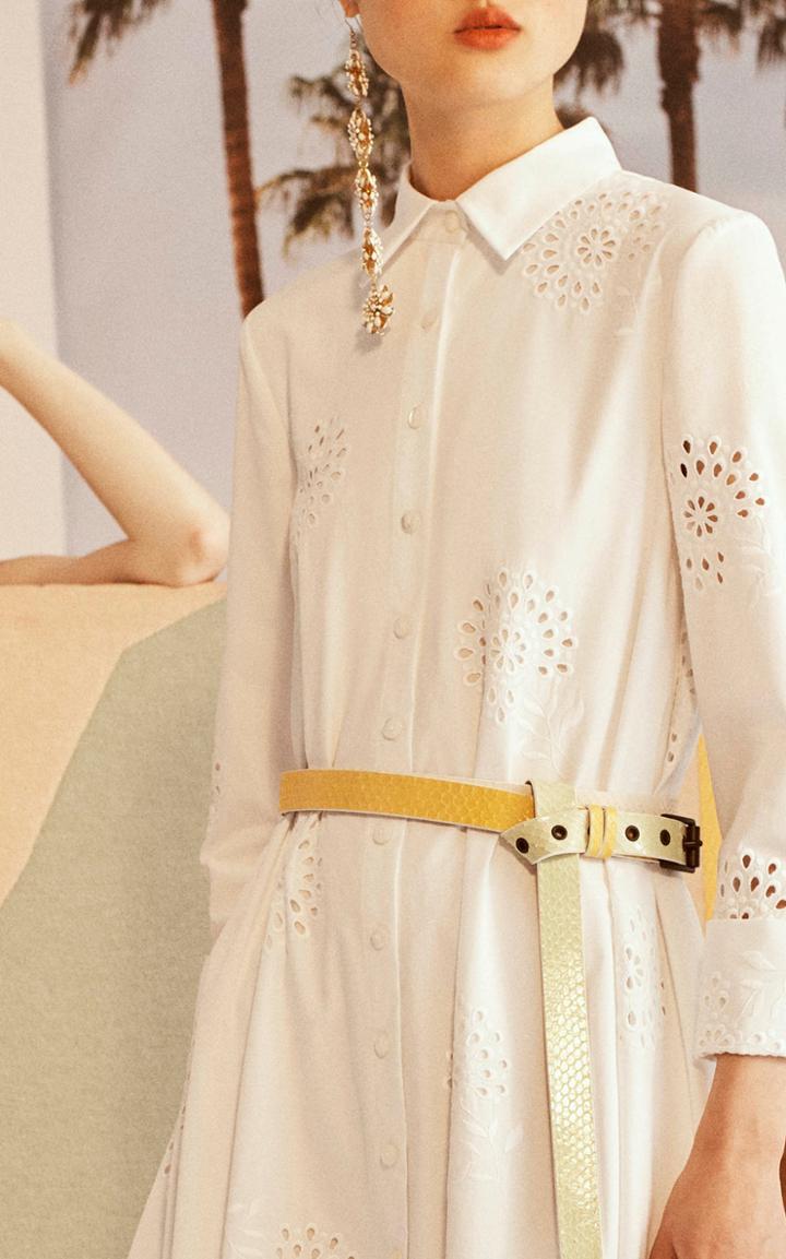 Carolina Herrera Eyelet A-line Dress