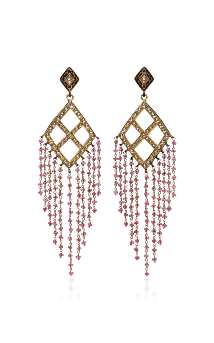 Madhuri Parson Jadau Peacock Chandelier Earrings