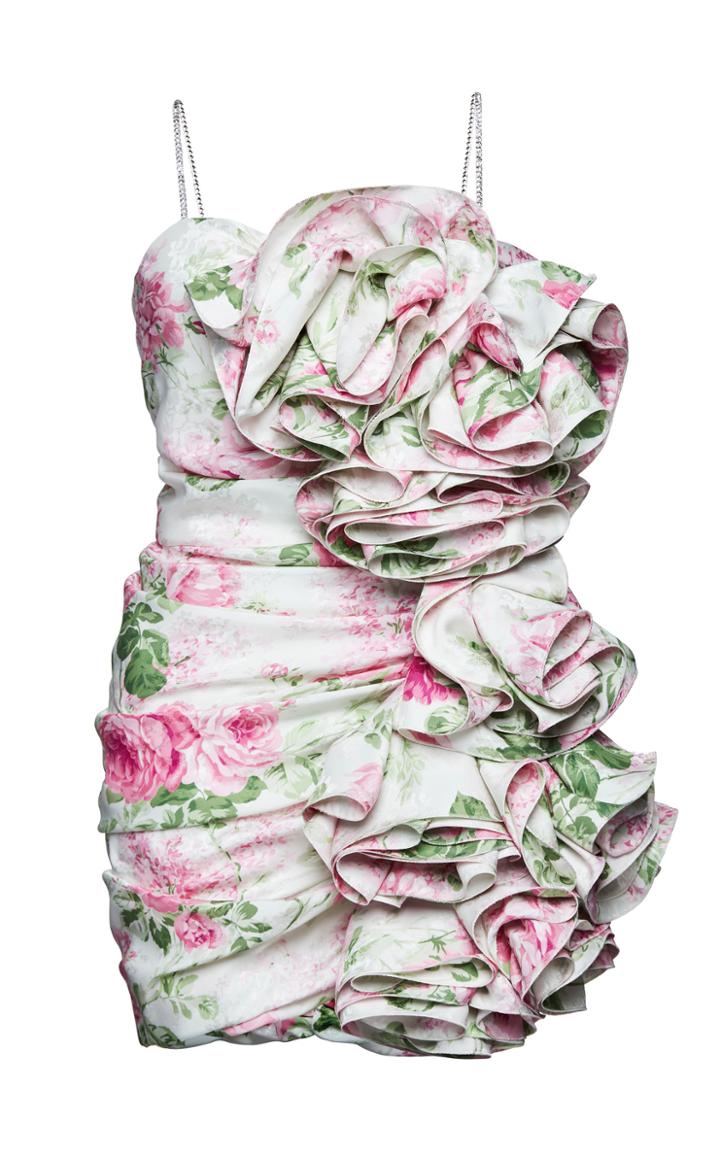 Moda Operandi Magda Butrym Floral-print Wool Mini Dress
