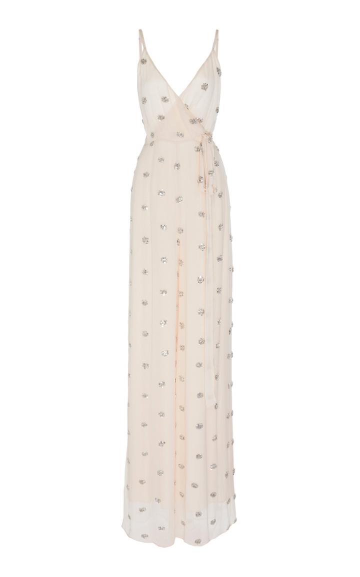 Alexis Cosmina Sequin-embroidered Wrap-effect Georgette Jumpsuit Size: