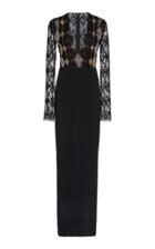 Sally Lapointe M'o Exclusive Embroidered Long Sleeve Gown