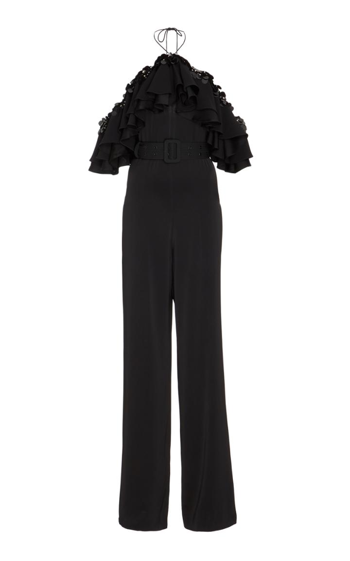 Emilio Pucci Ruffled Chiffon-trimmed Crepe Jumpsuit