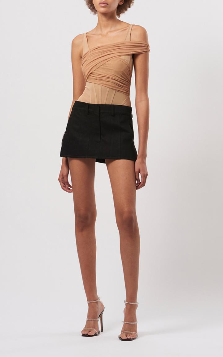 Moda Operandi David Koma Zip-detailed Denim Mini Skirt