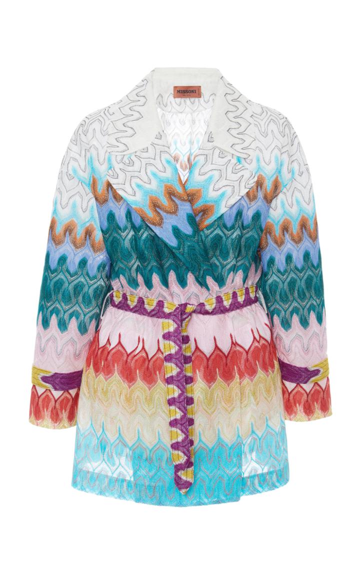 Moda Operandi Missoni Printed Belted Jacket Size: 38