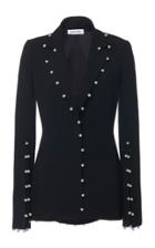 Pamella Roland Pearl Trim Crepe Jacket