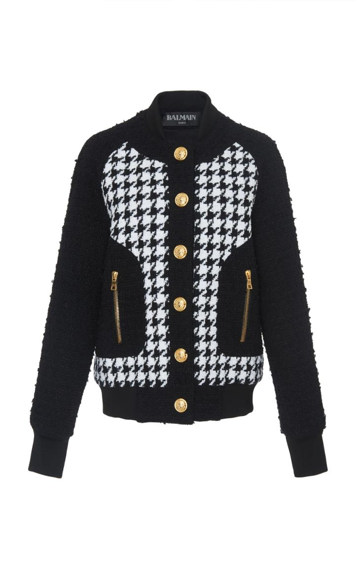Balmain Houndstooth Bomber Jacket