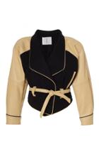 Tre By Natalie Ratabesi Cropped Two-tone Blazer