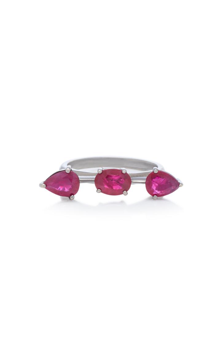 Jack Vartanian Rhodium-plated 18k White Gold Ruby Ring