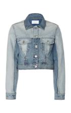 Current/elliott Reversed Trucker Cropped Denim Jacket
