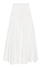 Moda Operandi Aje Cascade Smocked Cotton Midi Skirt