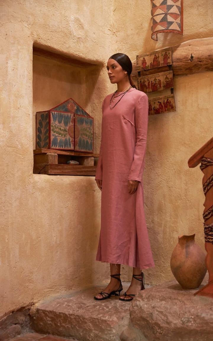 Albus Lumen Tula Linen Midi Dress