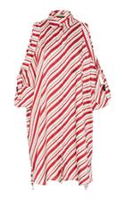 Hellessy Tania Open-shoulder Stripe Twill Tunic Top