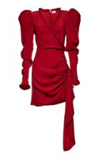 Magda Butrym Carlton Ruffled Wrap-effect Silk-crepe Mini Dress
