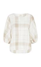 Moda Operandi St. Agni Jun Plaid Linen-cotton Top