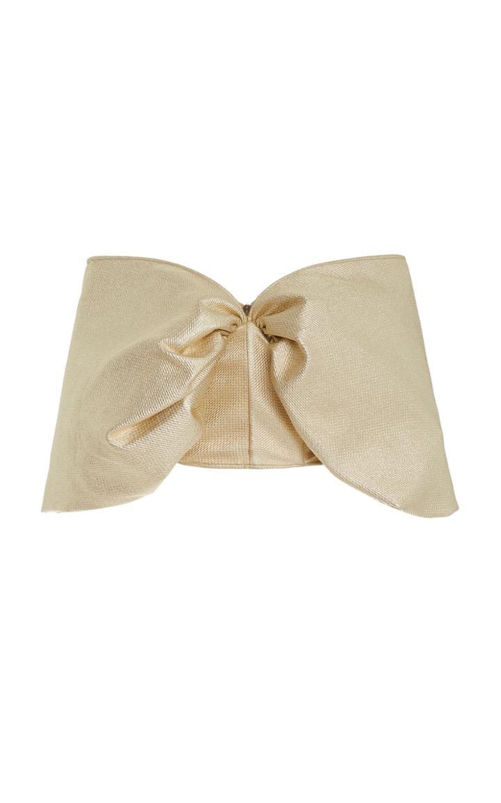 Moda Operandi Kalmanovich Metallic Puff Sleeve Off-the-shoulder Top