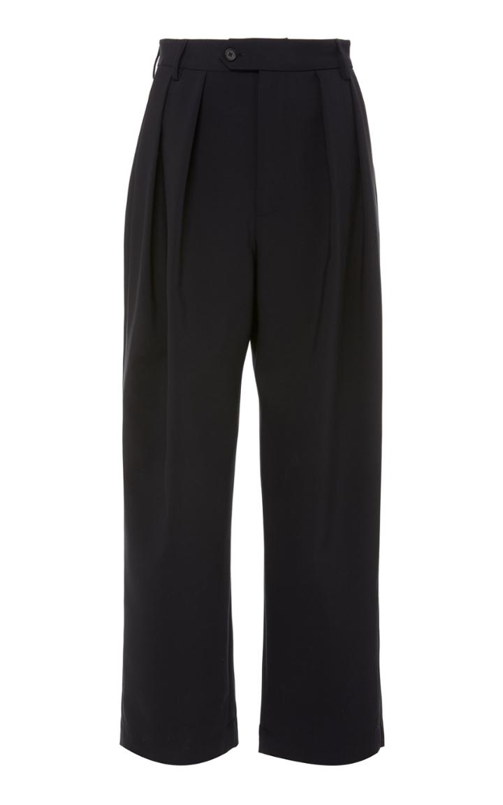 Deveaux Pleated Crepe Straight-leg Pants Size: 6