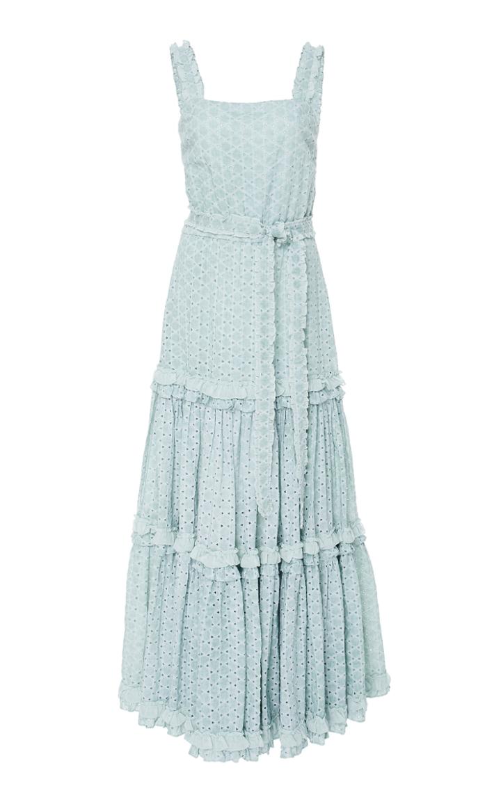 Alexis Milada Ruffled Eyelet Cotton Maxi Dress