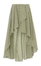 Caroline Constas Adelle Gingham Wrap Skirt