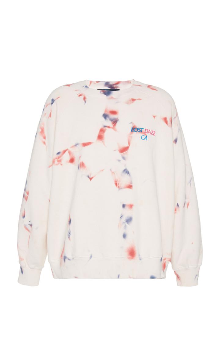 Lost Daze Logo-embroidered Printed Cotton-jersey Sweatshirt