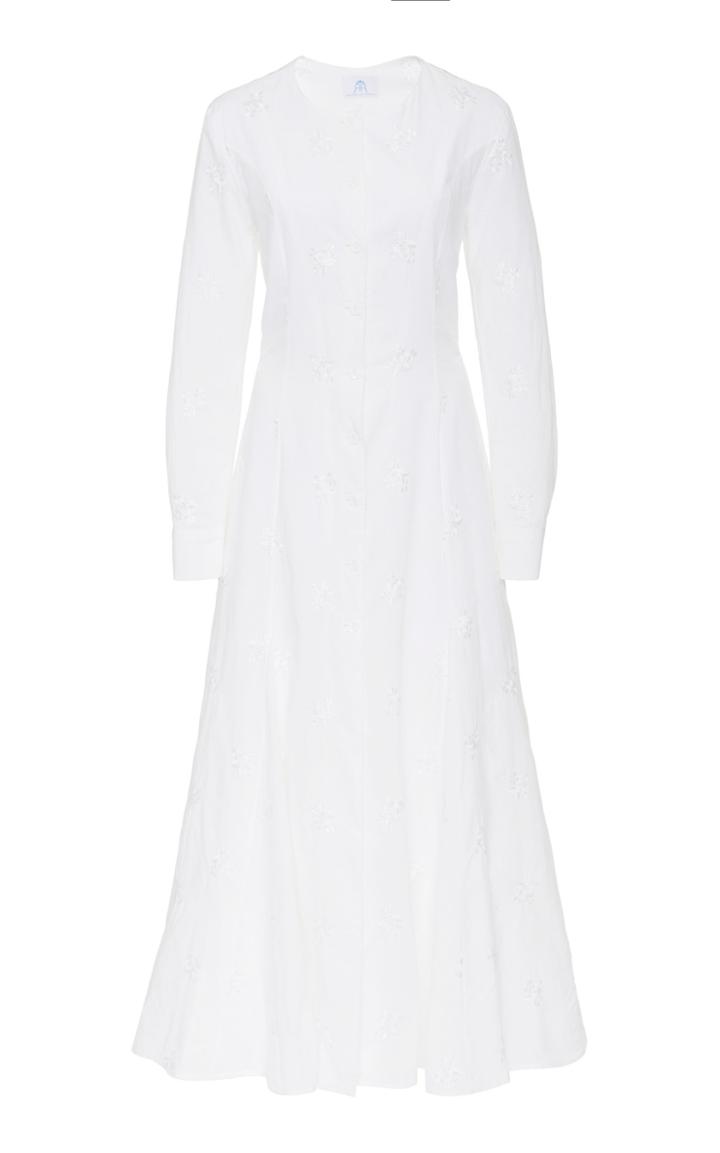 Rebecca De Ravenel Cotton-poplin Midi Dress
