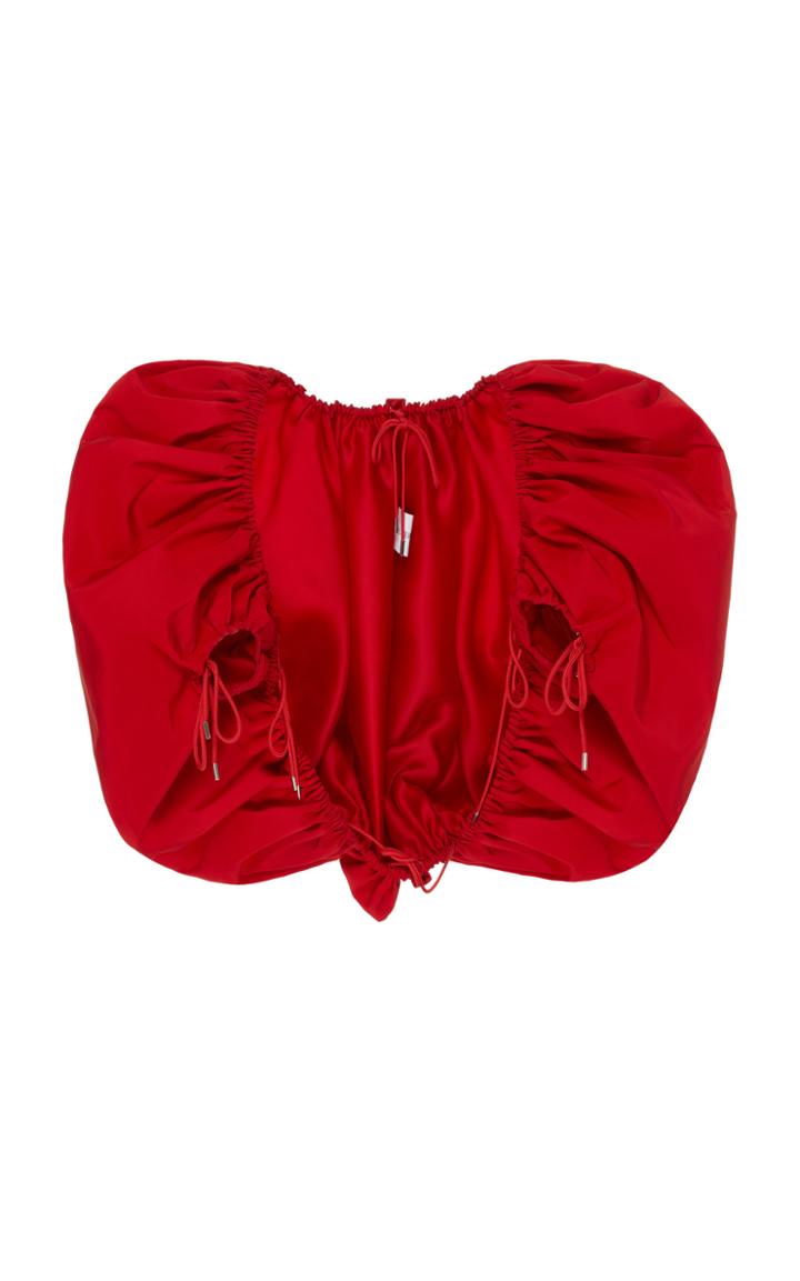 Moda Operandi Prabal Gurung Gathered Silk-satin Bolero Size: 00