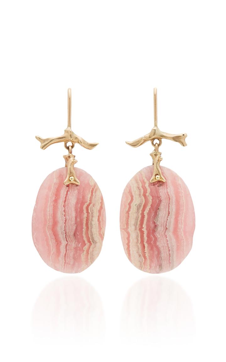 Annette Ferdinandsen M'o Exclusive: One-of-a-kind Rhodochrosite Branch Earrings