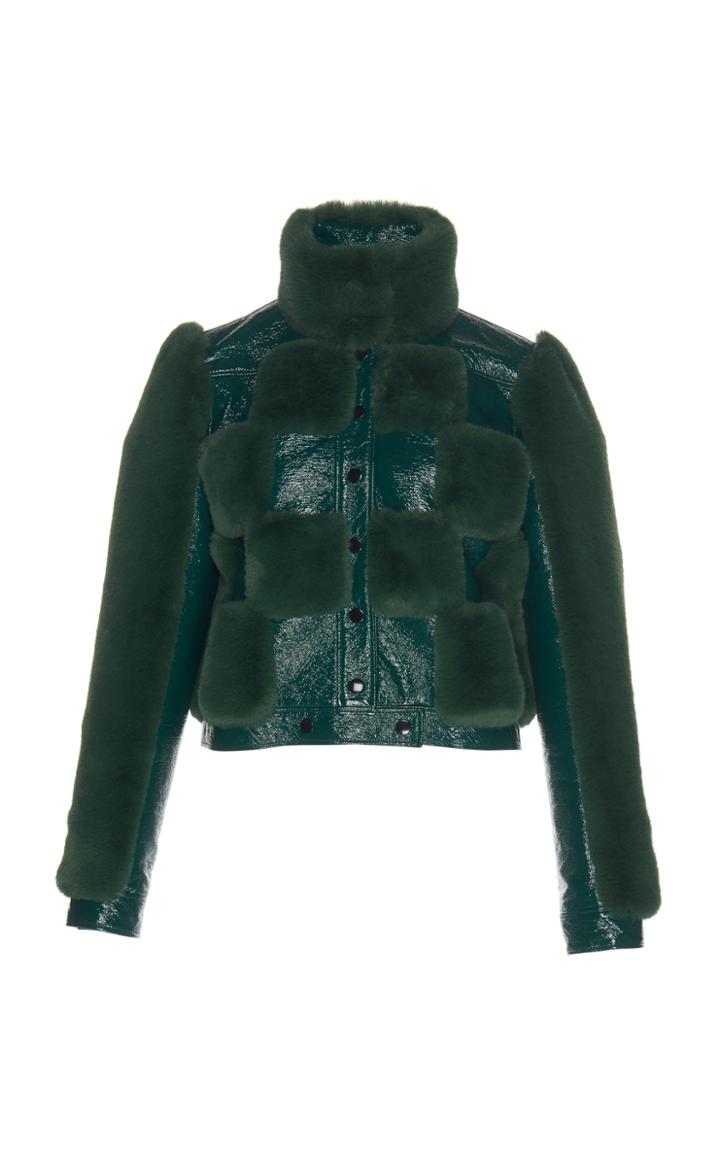 Courrges Short Classic Faux Fur Jacket