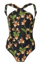 Moda Operandi Agua By Agua Bendita Camelia Jardin Embroidered One Piece