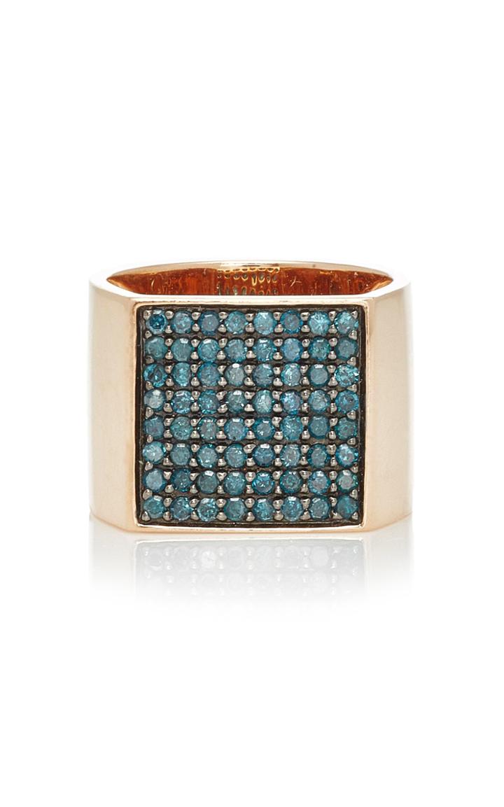 Sydney Evan Large Square Pave Signet Ring