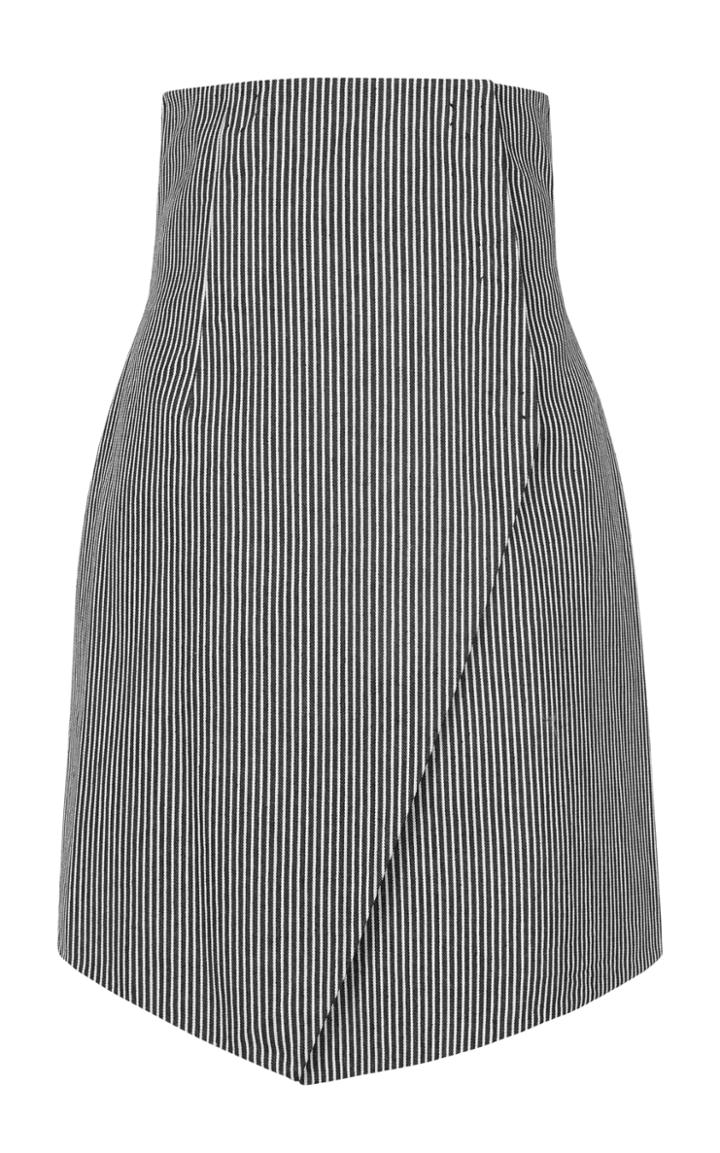 Dalood Asymmetrical Striped Denim Skirt