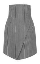 Dalood Asymmetrical Striped Denim Skirt