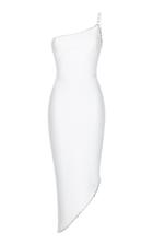 Moda Operandi Rasario Asymmetric Crystal-embellished Crepe Midi Dress