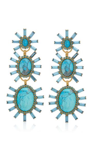 Elizabeth Cole Monet 24k Gold-plated, Crystal And Howlite Earrings