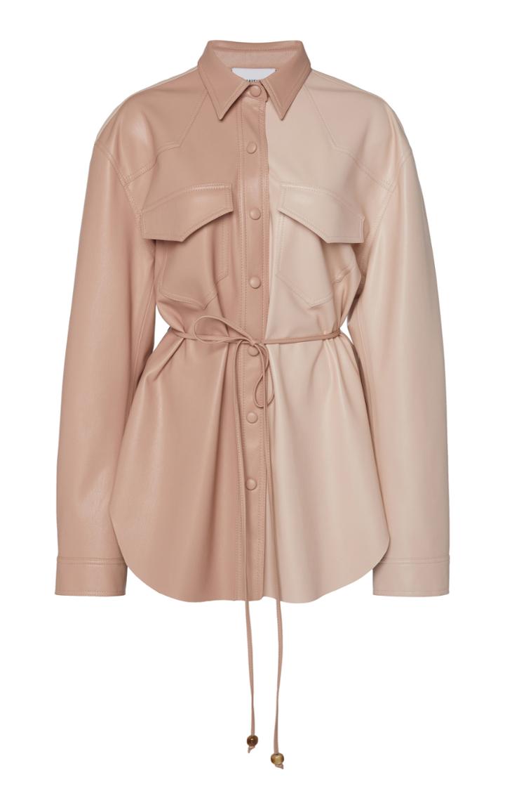 Nanushka Eddy Two-toned Faux Leather Top