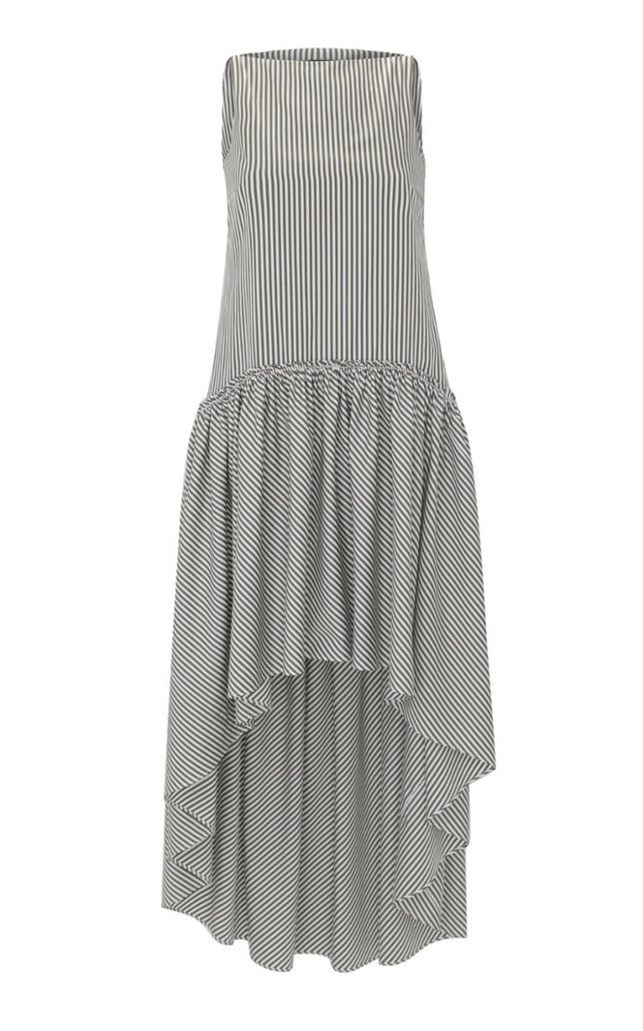 Moda Operandi Martin Grant Striped Cotton High-low Dress