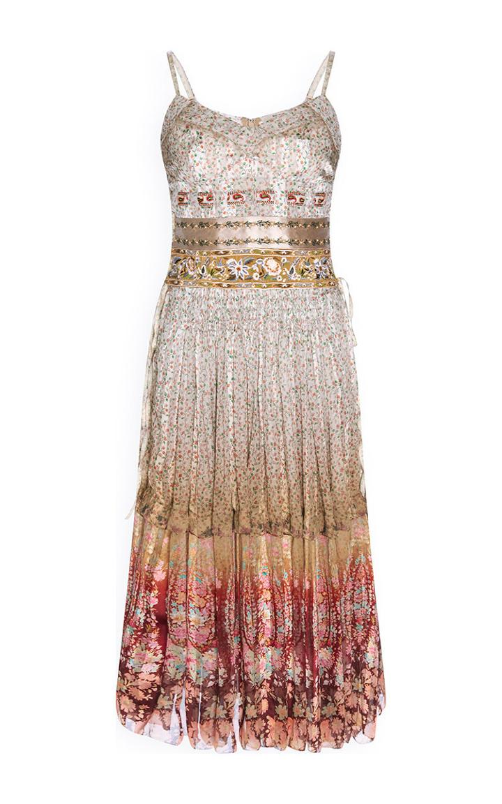 Etro Ombr Flora Striated Silk Sundress