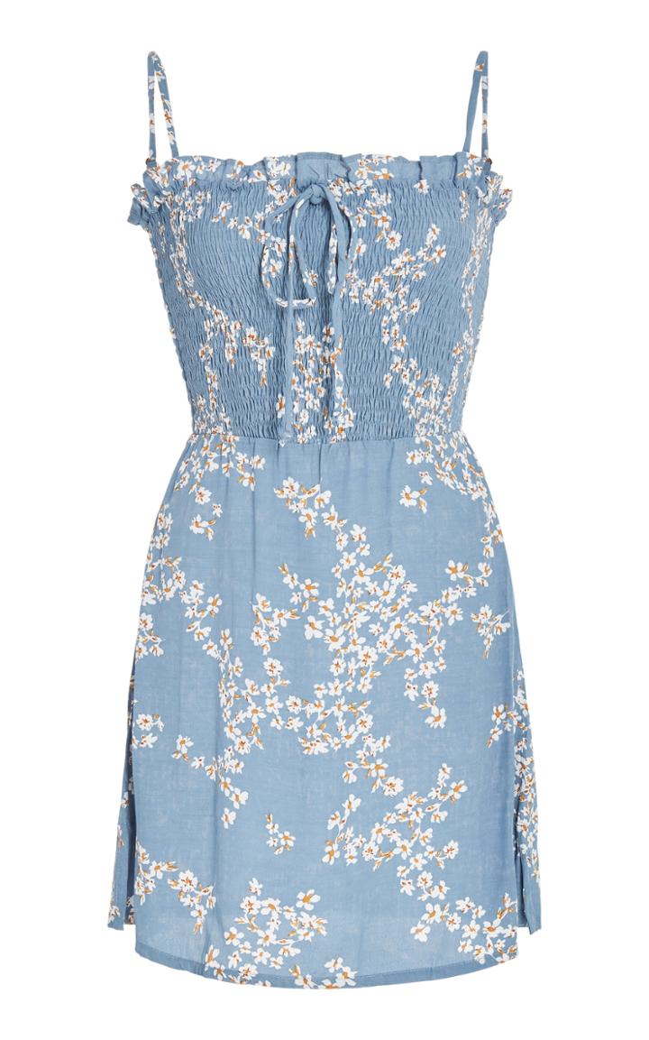 Faithfull The Brand Marni Smocked Voile Mini Dress