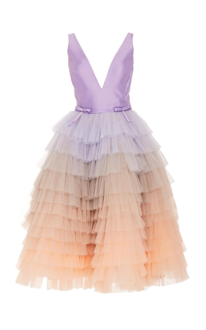 Viktor & Rolf Rainbow Ruffle Cocktail Gown