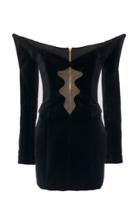 Balmain Off-the-shoulder Velvet Dress