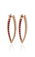 Melissa Kaye Christina 18k Pink Gold Diamond And Ruby Earrings