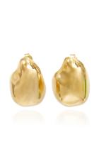 Mounser Stone Hoop 14k Gold-plated Brass Earrings