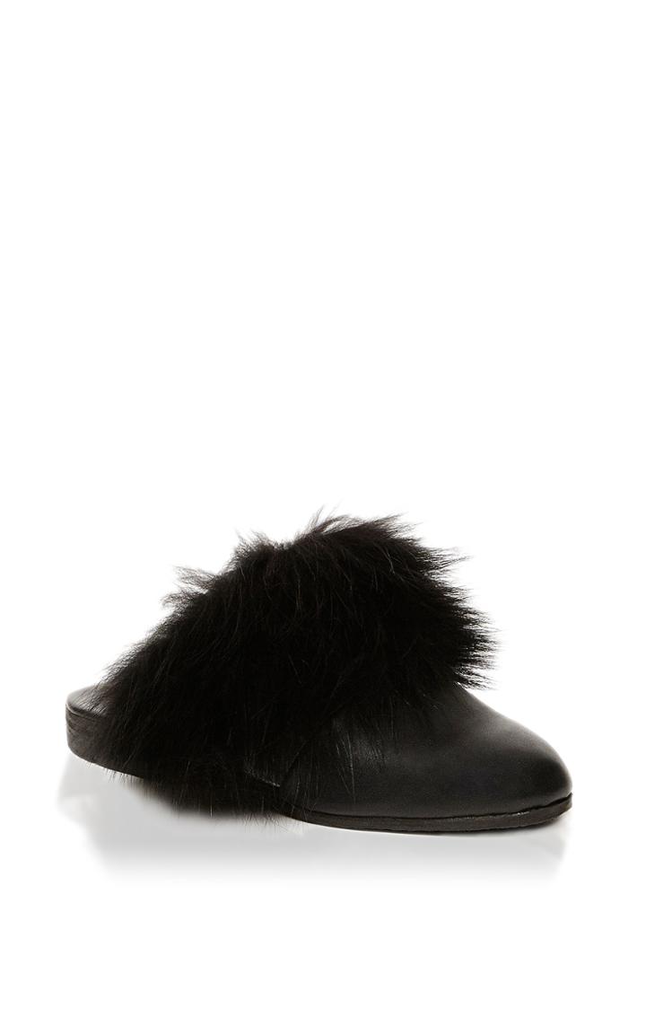 Parme Marin Furry Toed Mules