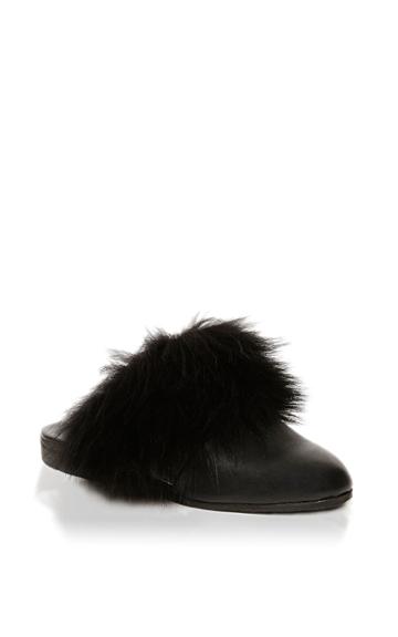 Parme Marin Furry Toed Mules