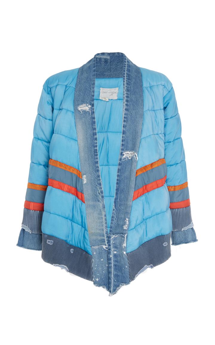 Greg Lauren Distressed Paneled Puffer Jacket
