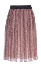 Giambattista Valli Printed Silk Pleated Skirt